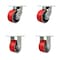 Service Caster 6'' Heavy Duty Red Poly on Cast Iron Wheel Caster Set 2 Swivel 2 Rigid, 4PK CRAN-SCC-KP92S630-PUR-RS-2-R-2 - alternate 1